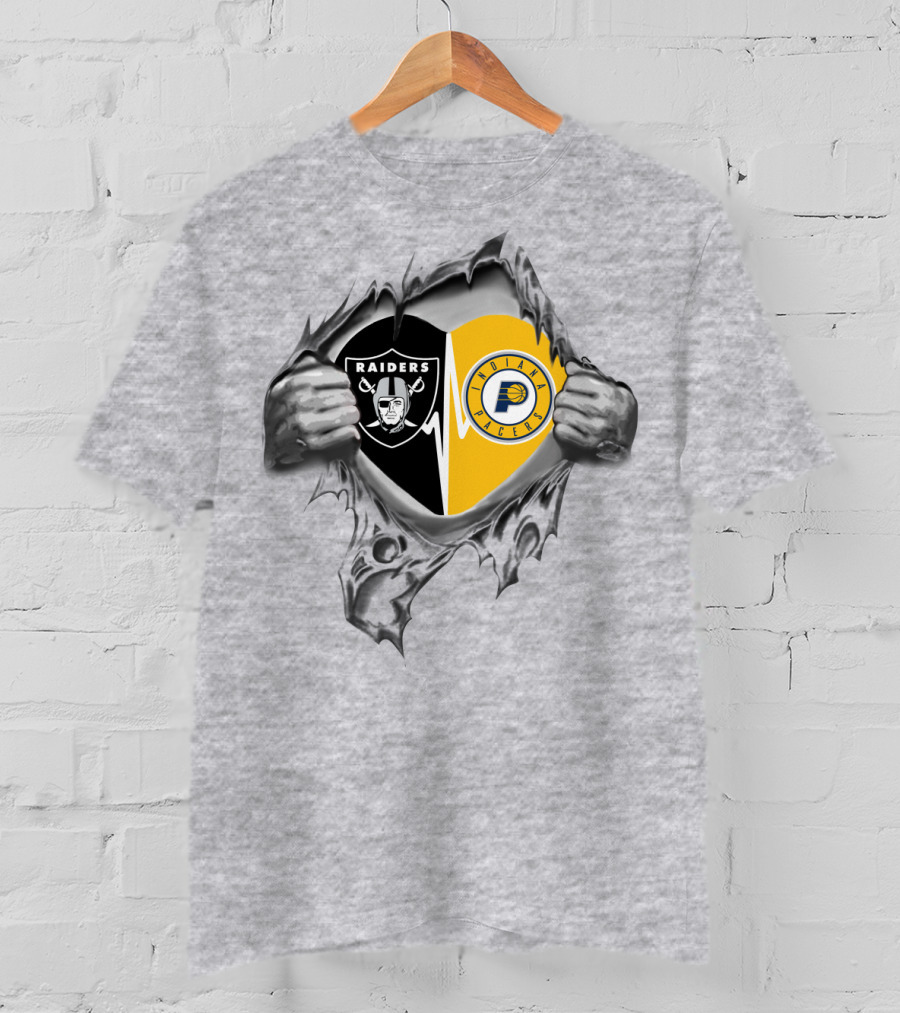 Raiders Pacers Heart Torn T-Shirt