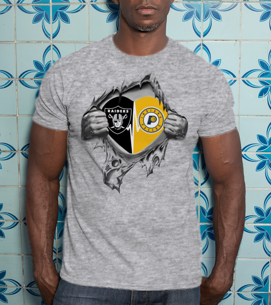 Raiders Pacers Heart Torn T-Shirt