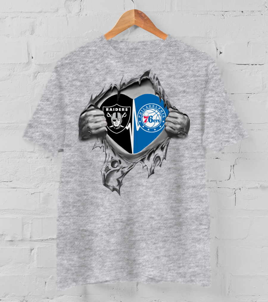Raiders Philadelphia 76ers It's In My Heart T-Shirt
