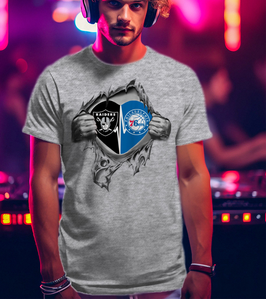 Raiders Philadelphia 76ers It's In My Heart T-Shirt