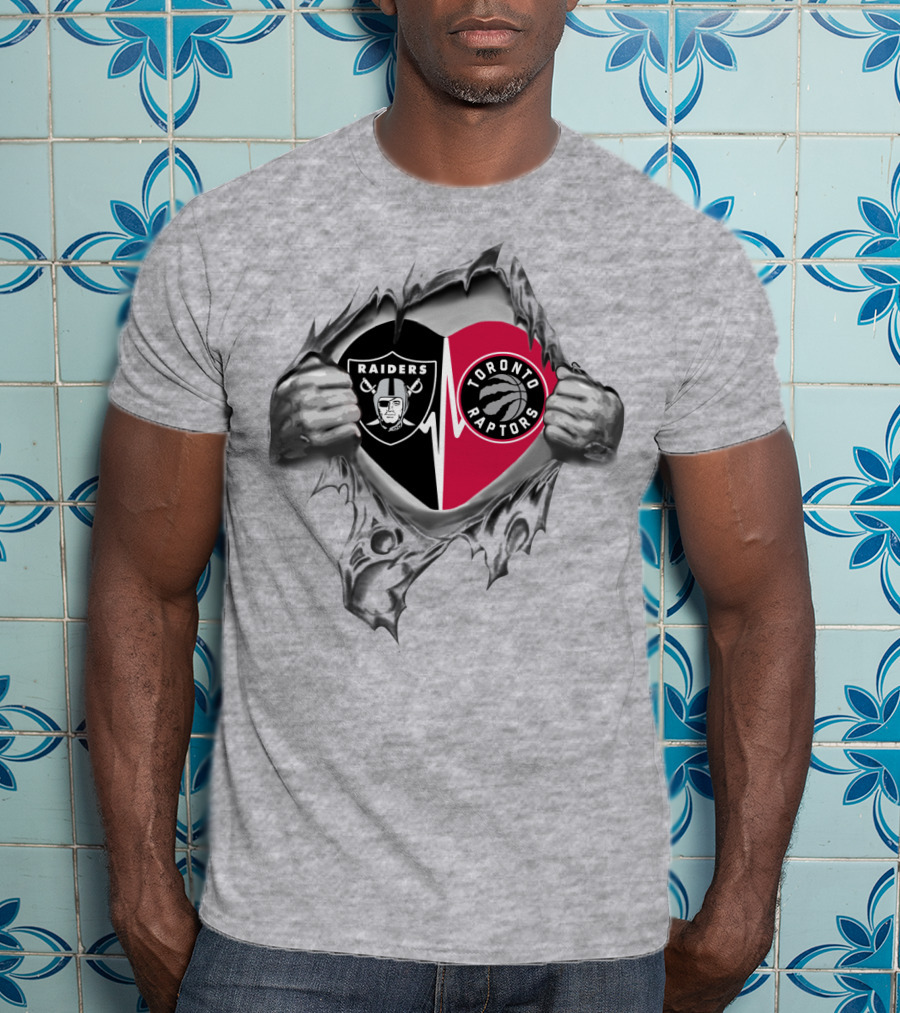 Raiders Toronto Raptors Heart Raider Raptor It's In My Heart T-Shirt