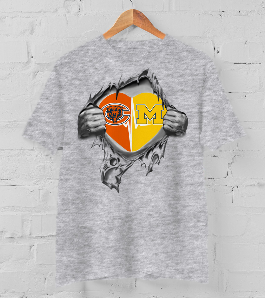 Bears Michigan Heart T-Shirt
