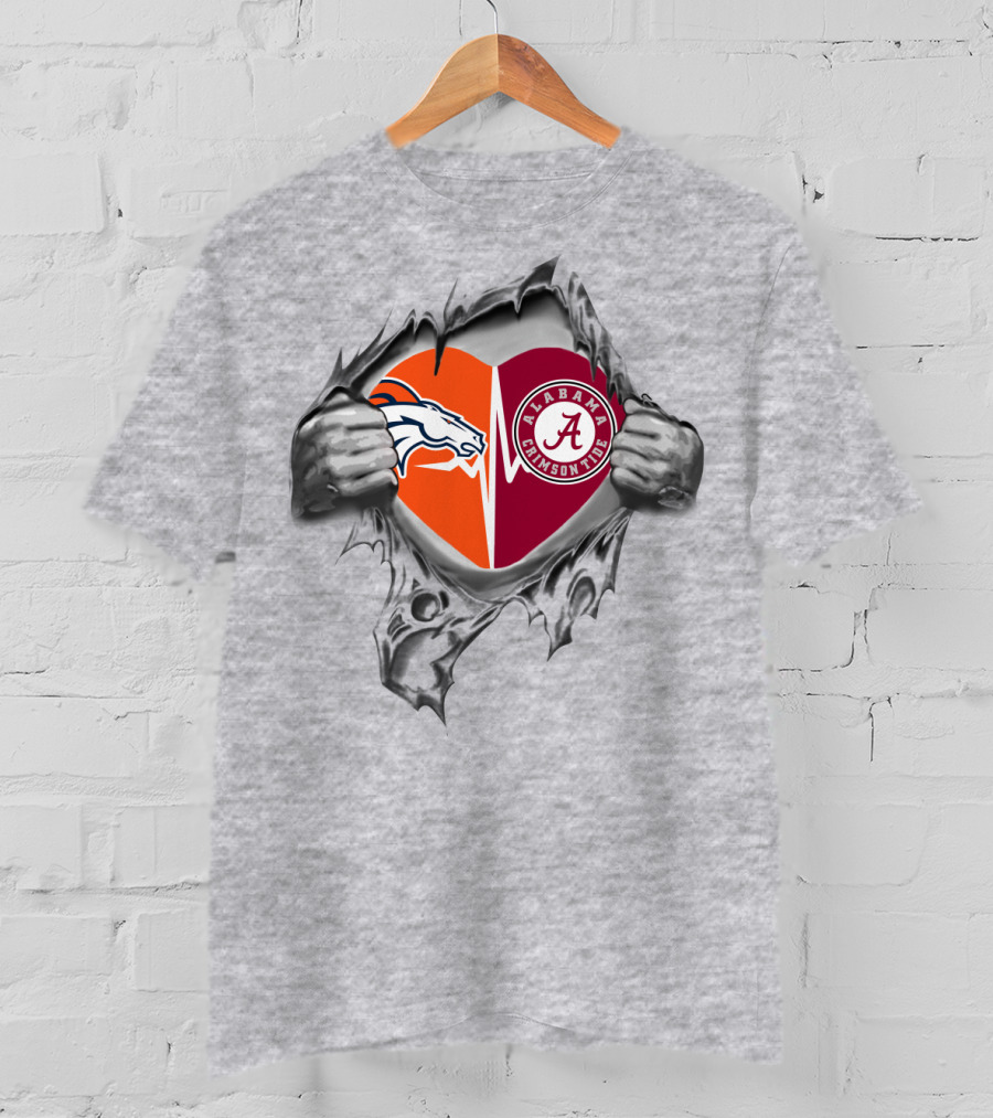 Broncos Alabama Crimson Tide Heart Of Passion T-Shirt