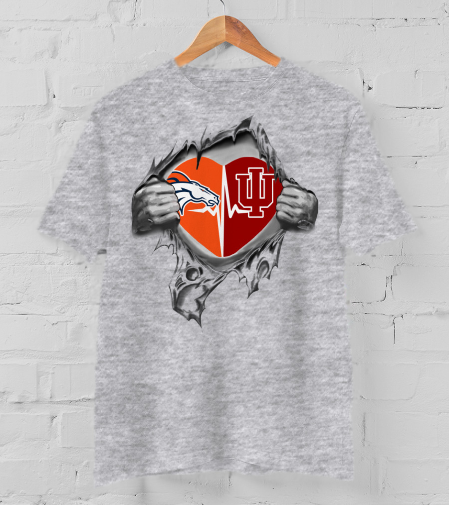 Broncos Hoosiers Heartbeat Split T-Shirt
