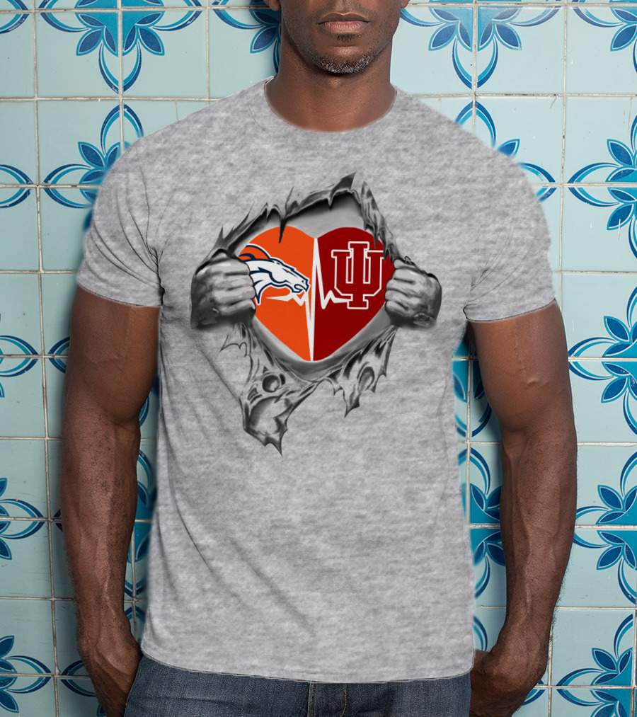 Broncos Hoosiers Heartbeat Split T-Shirt