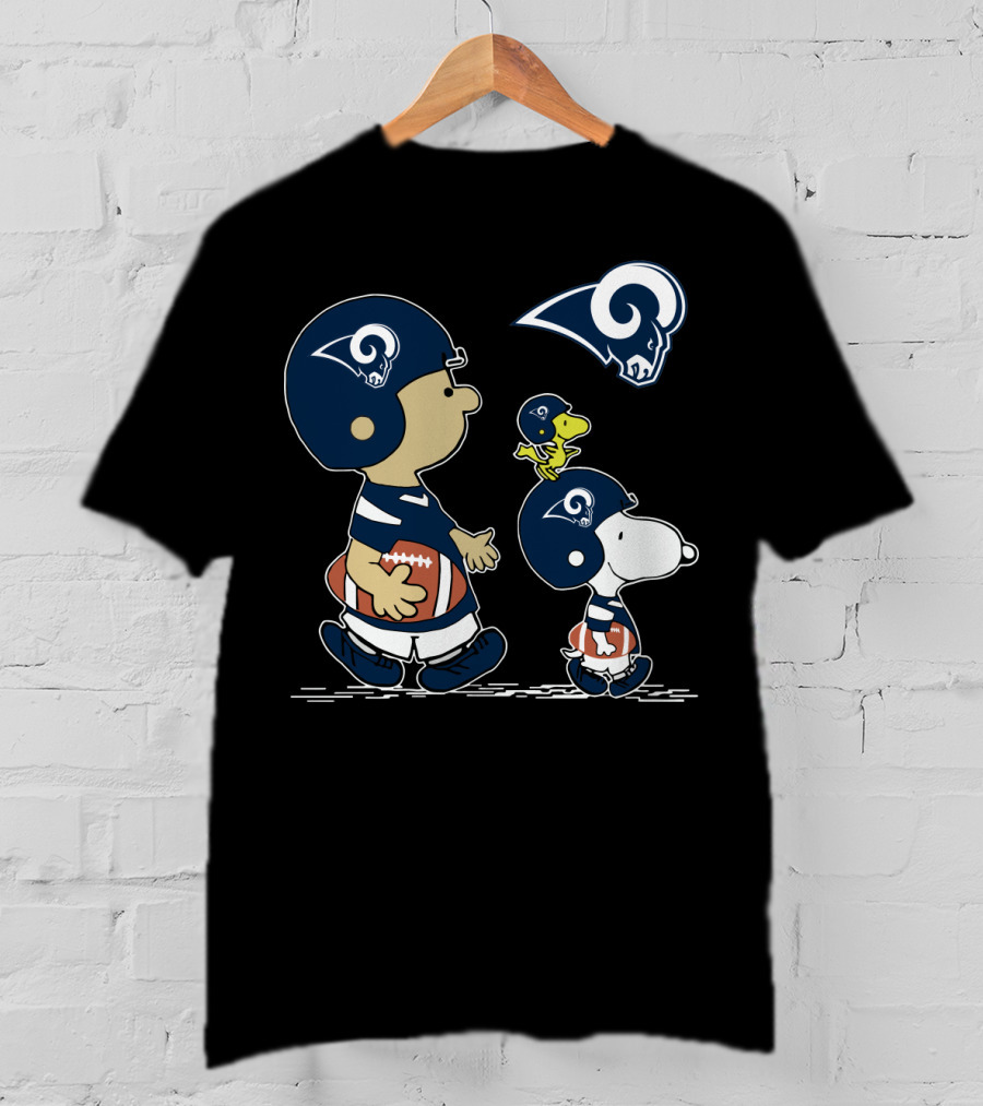 Rams Football Snoopy And Friends In Team Helmets T-Shirt