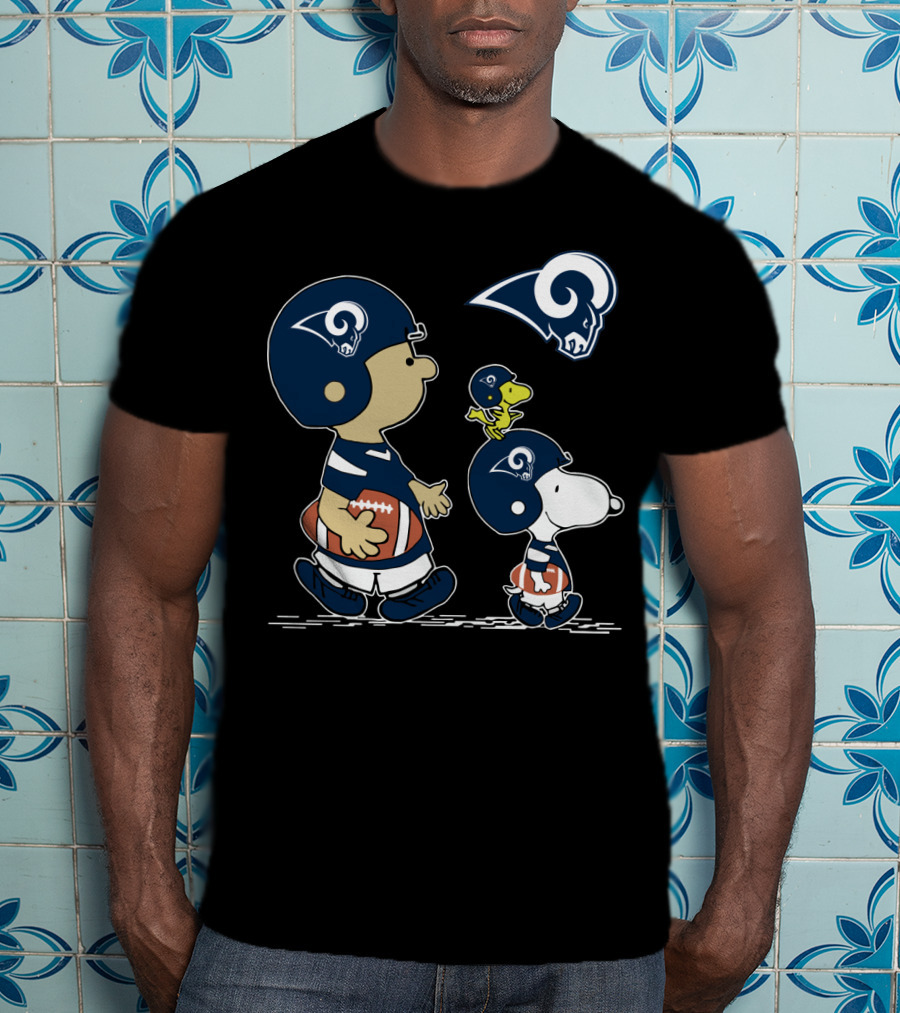 Rams Football Snoopy And Friends In Team Helmets T-Shirt