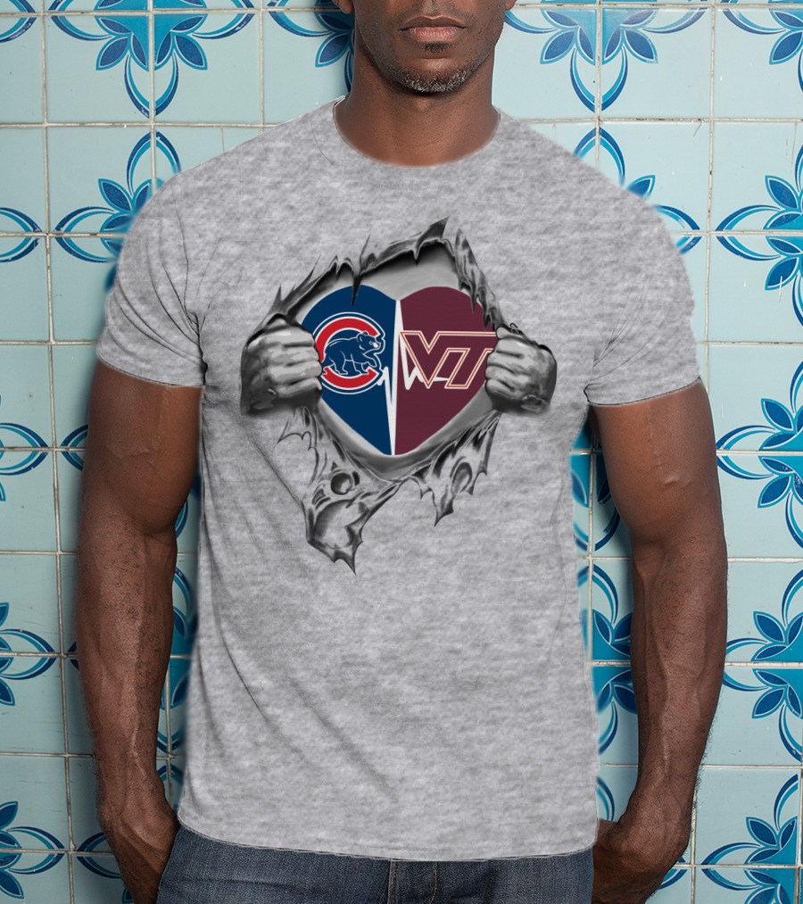 Cubs Virginia Tech Heart Shaped Split T-Shirt