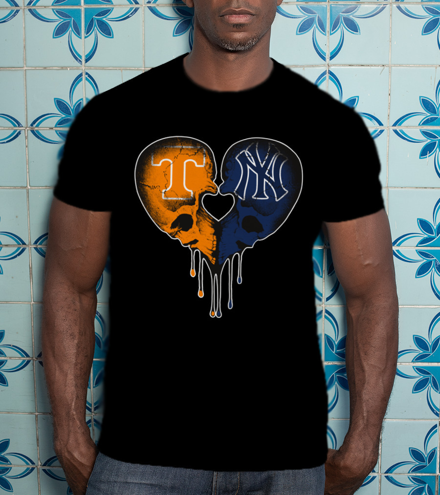 Yankees Tennessee Skull Heart Fusion T-Shirt