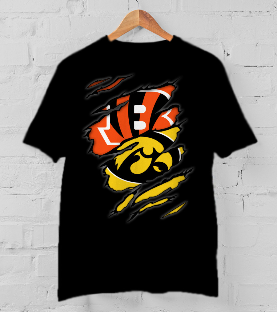 Bengals And Iowa Hawkeyes Claw T-Shirt