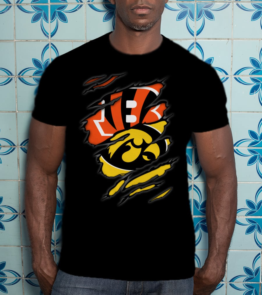 Bengals And Iowa Hawkeyes Claw T-Shirt