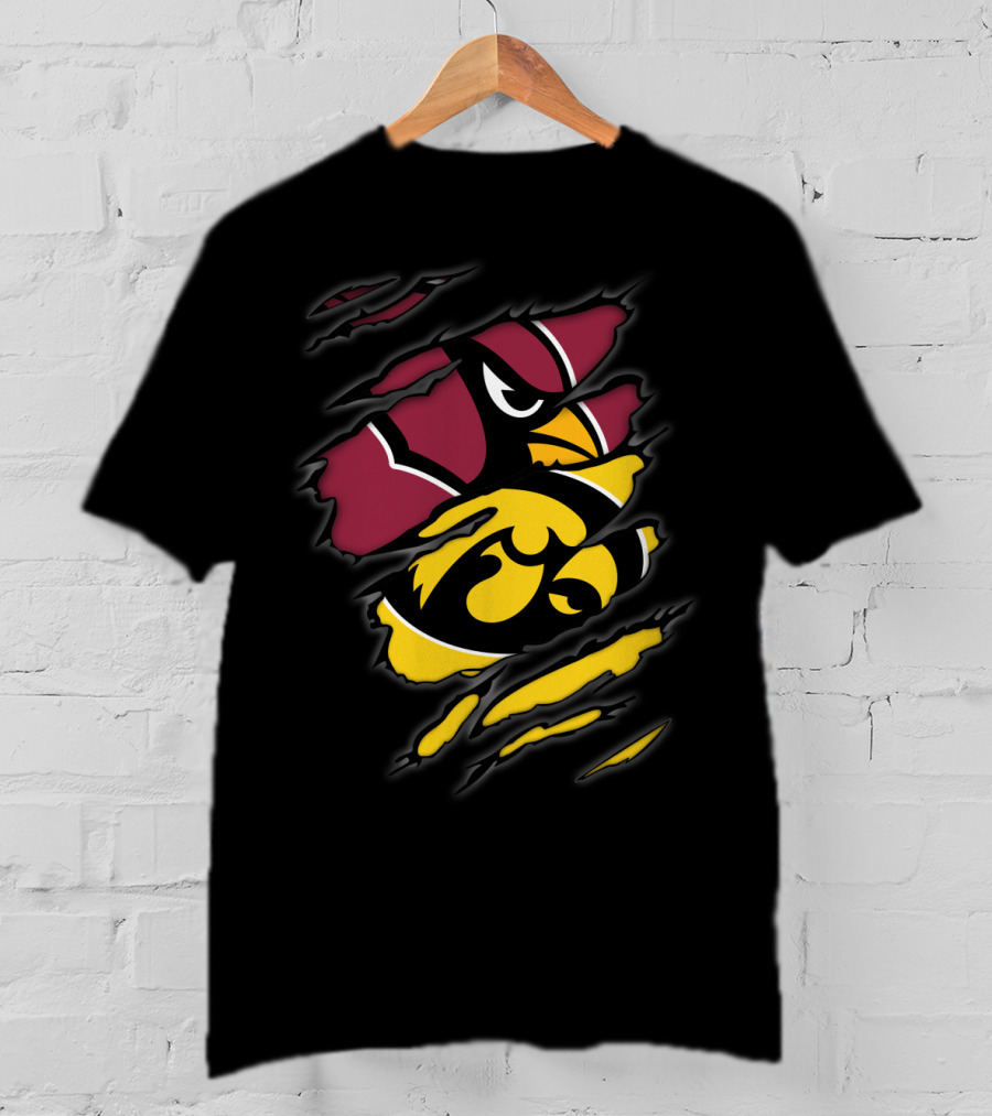 Cardinals Iowa Hawkeyes Iconic Team Logos Collaboration T-Shirt