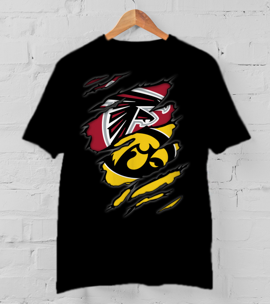 Falcons Iowa Hawkeyes Dual Logo Fusion T-Shirt