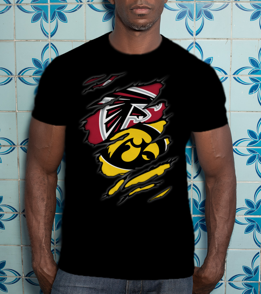 Falcons Iowa Hawkeyes Dual Logo Fusion T-Shirt