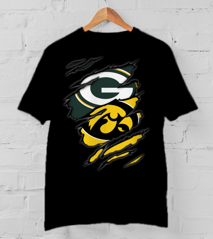 Packers Green Bay Iowa Hawkeyes Football Fan Pride T-Shirt