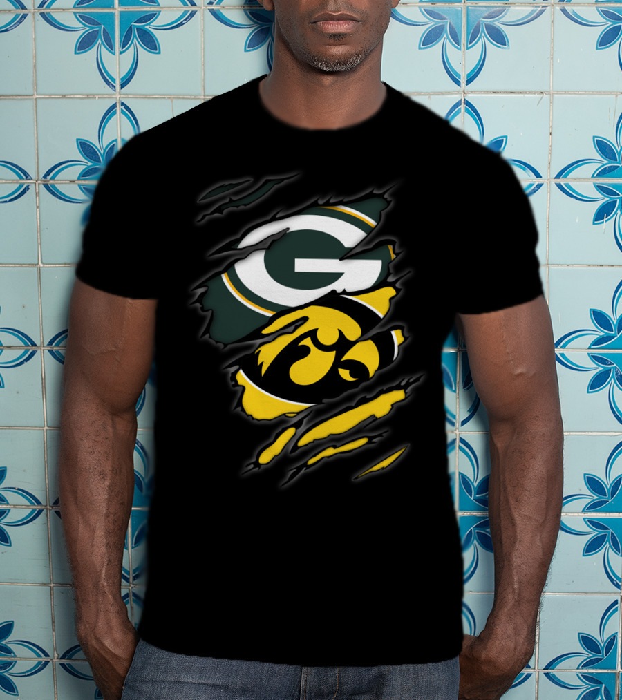 Packers Green Bay Iowa Hawkeyes Football Fan Pride T-Shirt