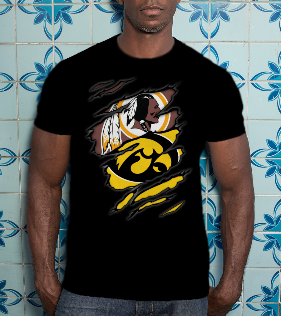 Redskins Iowa Hawkeyes Logo Mashup T-Shirt