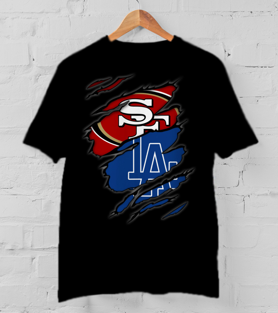 49ers SF LA Dodgers Torn T-Shirt