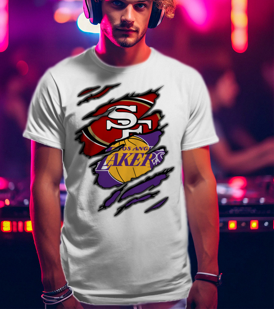 San Francisco 49ers Los Angeles Lakers Crossover T-Shirt