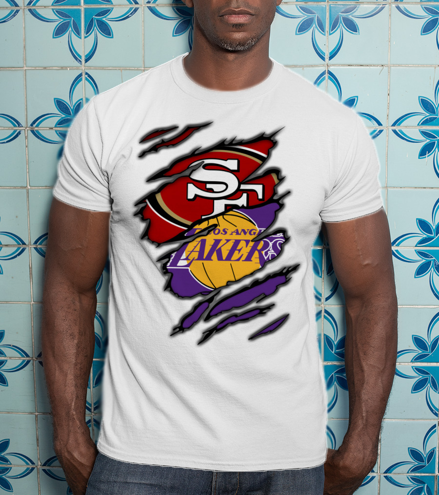 San Francisco 49ers Los Angeles Lakers Crossover T-Shirt