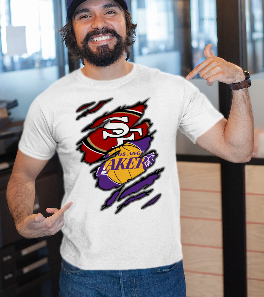 San Francisco 49ers Los Angeles Lakers Crossover T-Shirt