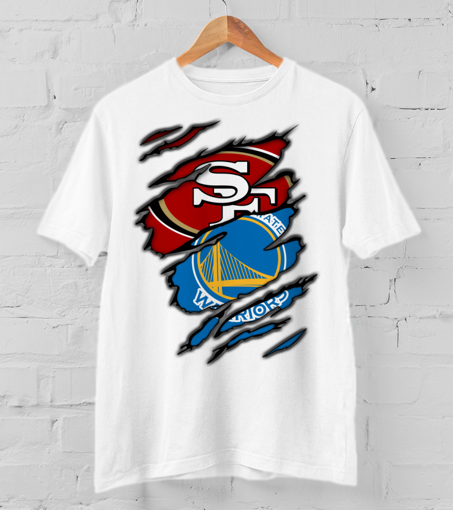 SF 49ers Golden State Warriors Torn T-Shirt