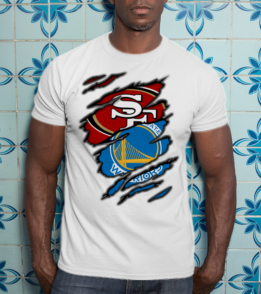 SF 49ers Golden State Warriors Torn T-Shirt