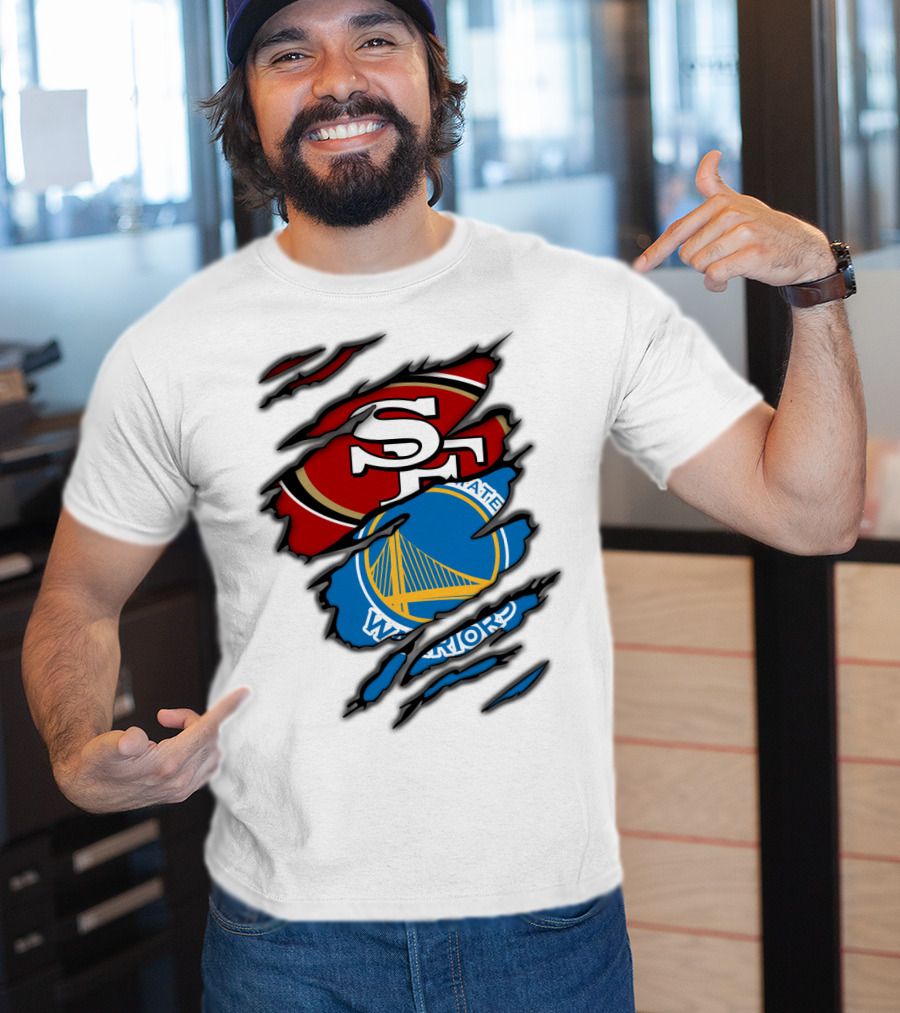 SF 49ers Golden State Warriors Torn T-Shirt