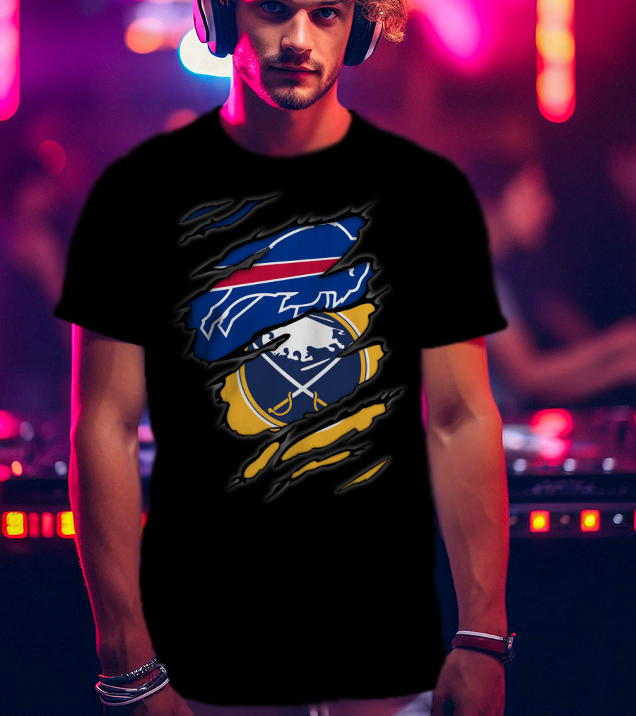 Buffalo Bills And Sabres Torn T-Shirt