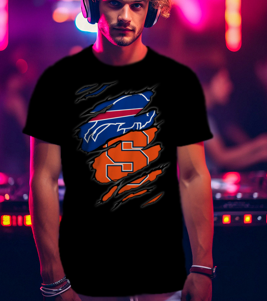 Buffalo Bills And Syracuse Orange Torn T-Shirt
