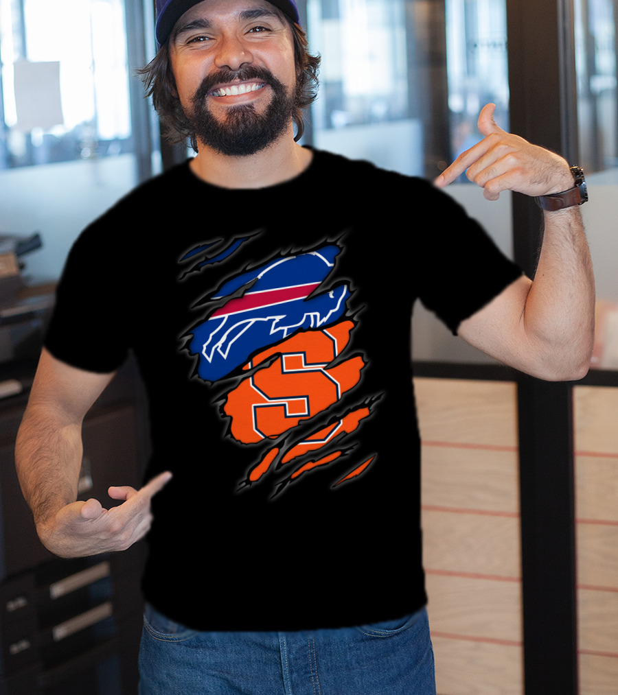 Buffalo Bills And Syracuse Orange Torn T-Shirt