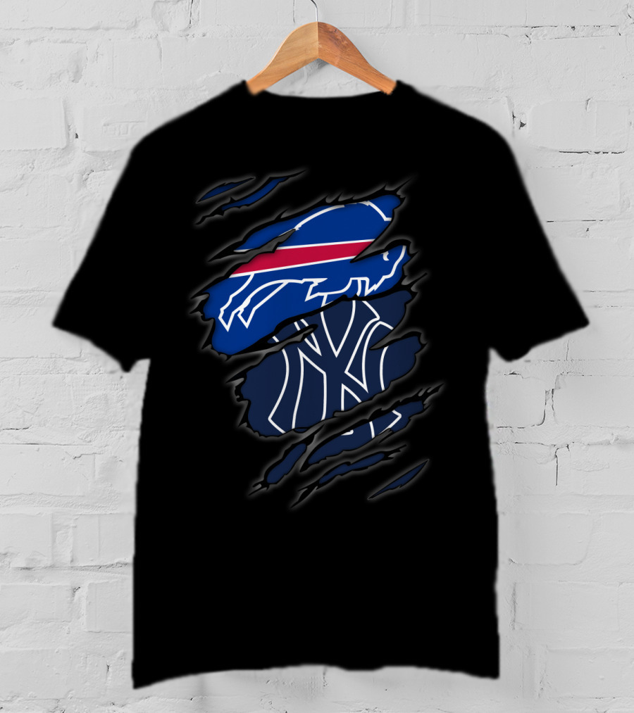 Buffalo Bills And New York Yankees Logo Mashup T-Shirt