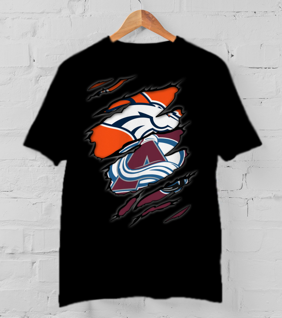 Broncos Avalanche Denver Sports Crossover T-Shirt