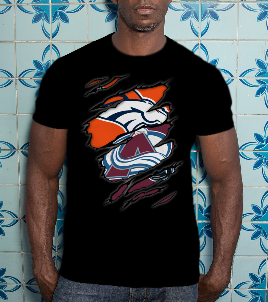Broncos Avalanche Denver Sports Crossover T-Shirt