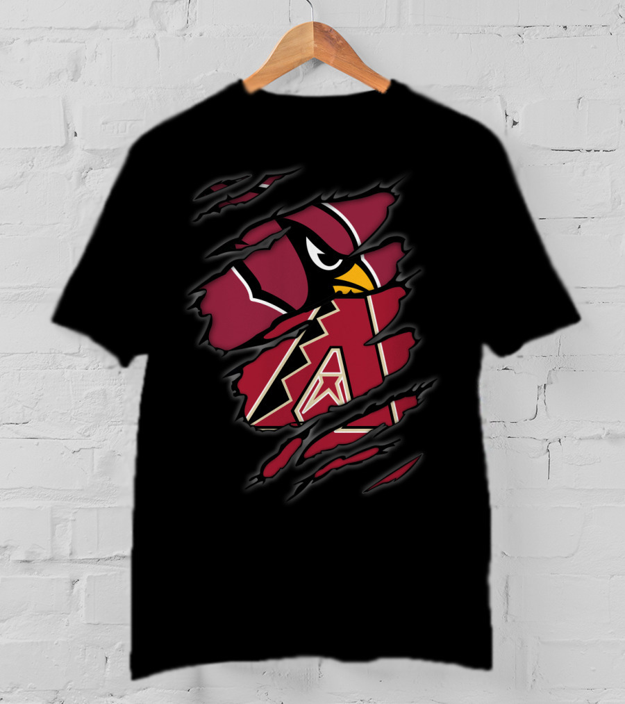 Cardinals Diamondback Ripped Logo Fusion T-Shirt