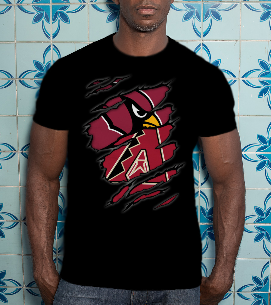 Cardinals Diamondback Ripped Logo Fusion T-Shirt