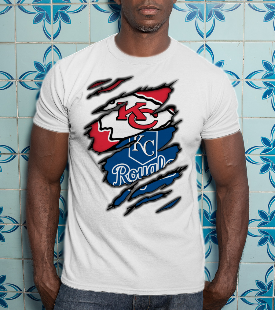Kansas City Chiefs KC Royals Torn Elements T-Shirt