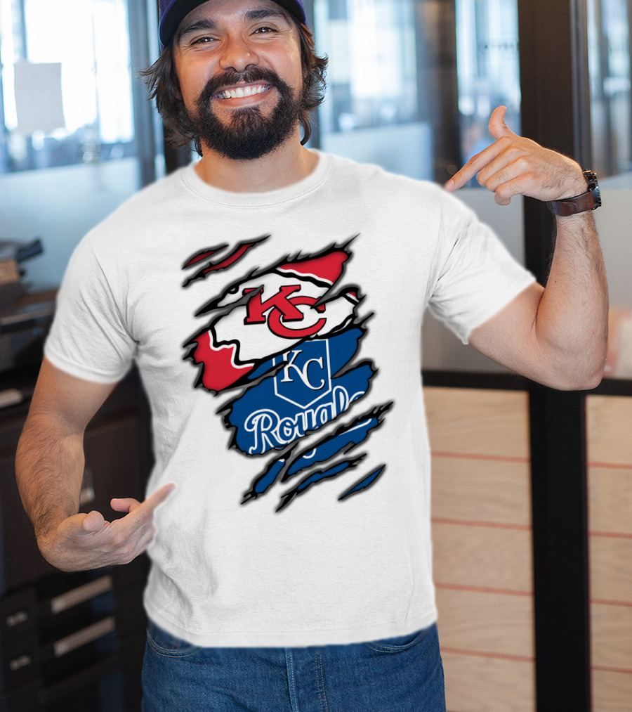 Kansas City Chiefs KC Royals Torn Elements T-Shirt