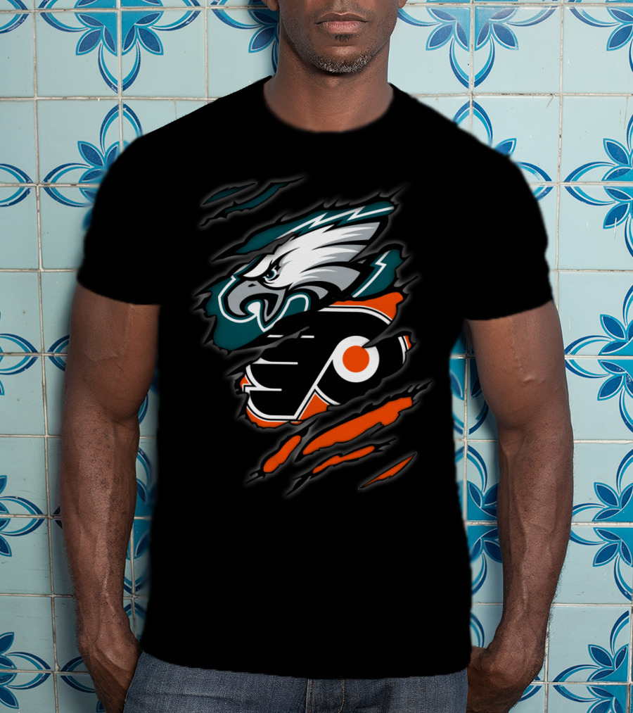 Eagles Flyers Football Hockey Team Logo Mashup T-Shirt