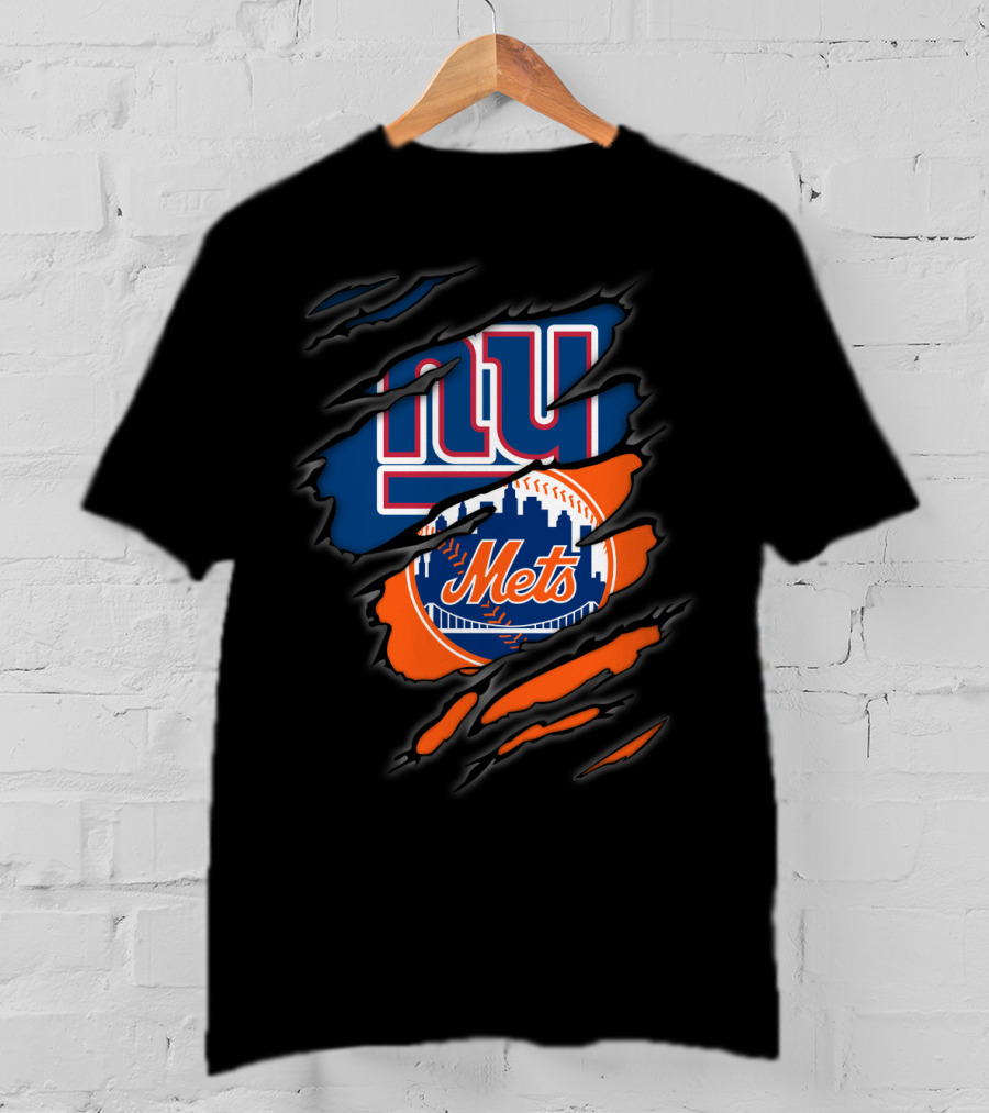 New York Giants And New York Mets Claw T-Shirt