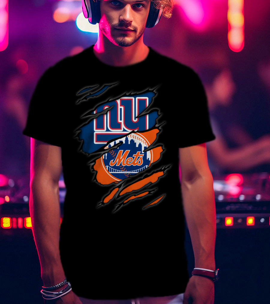 New York Giants And New York Mets Claw T-Shirt