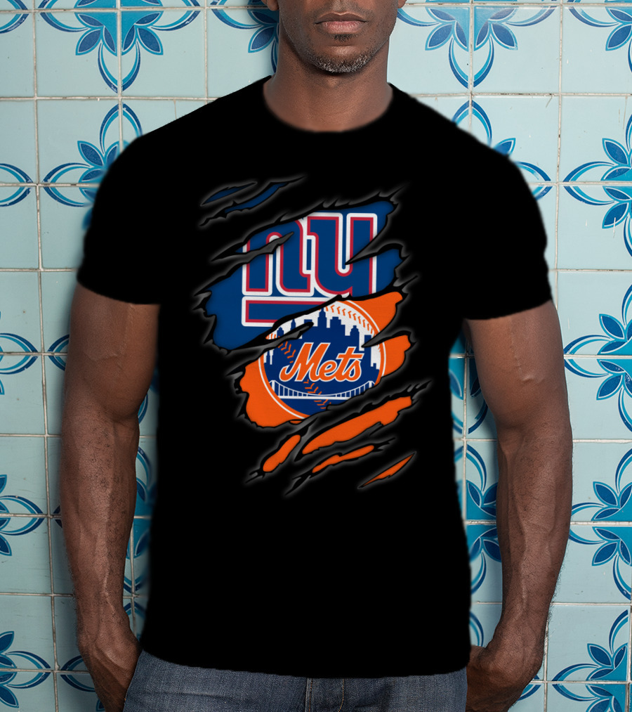 New York Giants And New York Mets Claw T-Shirt