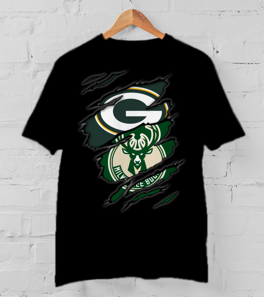 Green Bay Packers Milwaukee Bucks Fusion T-Shirt