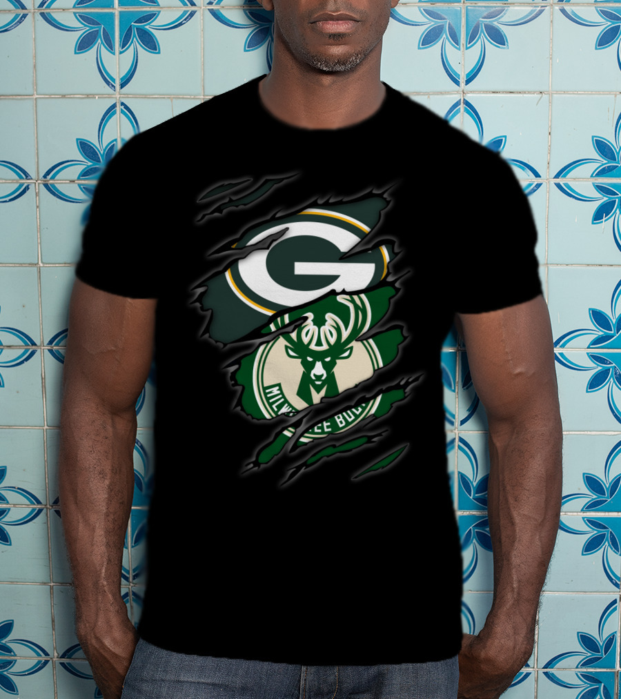 Green Bay Packers Milwaukee Bucks Fusion T-Shirt