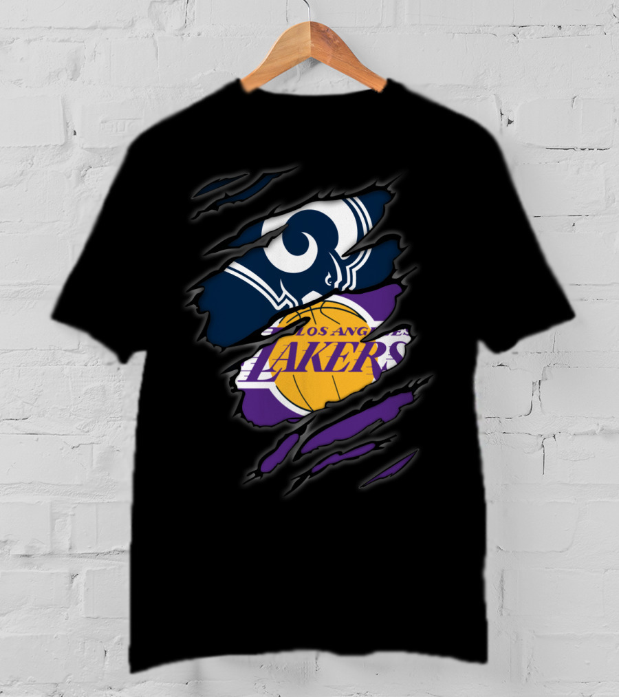 Los Angeles Rams Los Angeles Lakers Teams Fusion T-Shirt