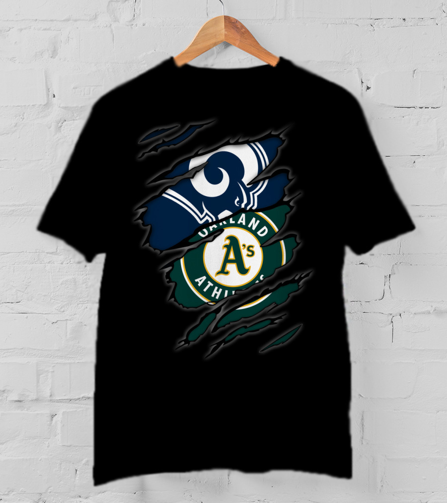 Rams Oakland Athletics A's Logo Fusion T-Shirt