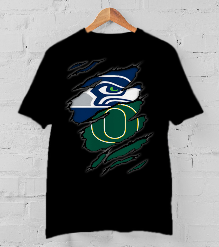 Seahawks Oregon Ducks Logo Mashup T-Shirt