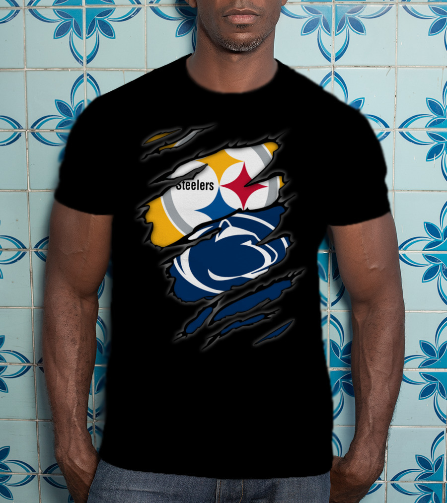 Steelers Penn State Logo Fusion Fan T-Shirt