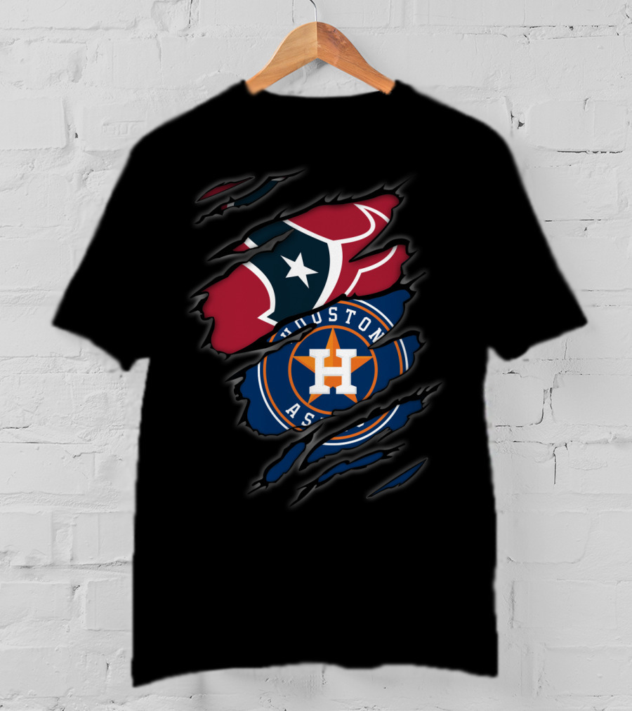 Houston Texans Houston Astros Fan Crossover T-Shirt