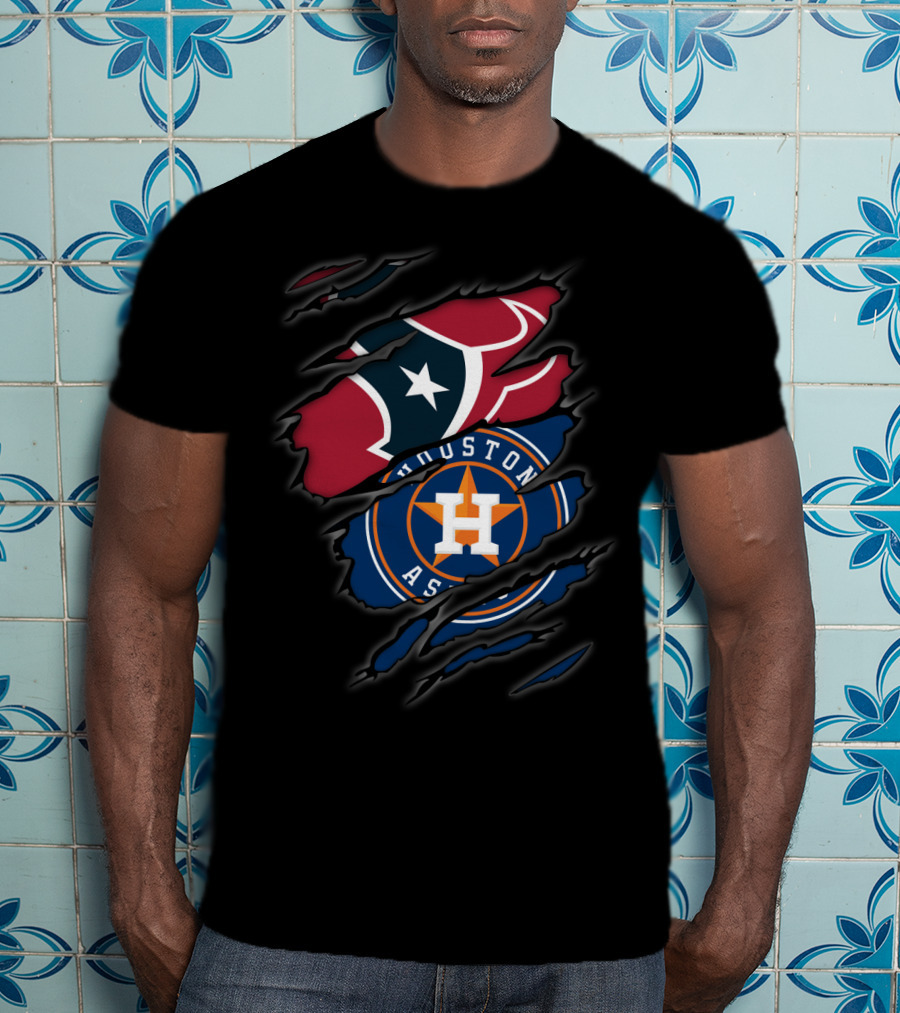 Houston Texans Houston Astros Fan Crossover T-Shirt